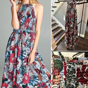 Oddi boho smocked floral dress • major Free people vibes • flex sizing • NWOT